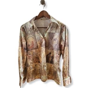 VINTAGE DAGGER COLLAR BLOUSE NO TAG